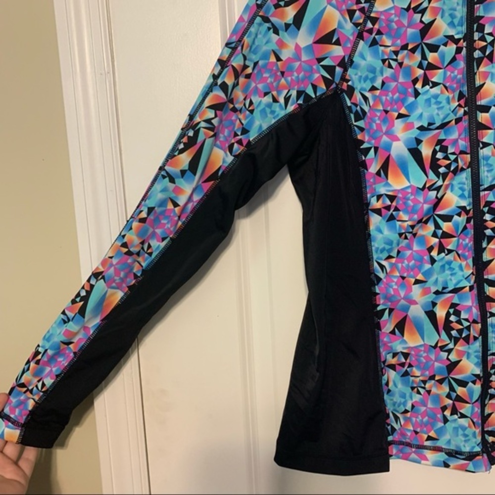 Relativity Athletic Patterned Zip Up Jacket - image 3